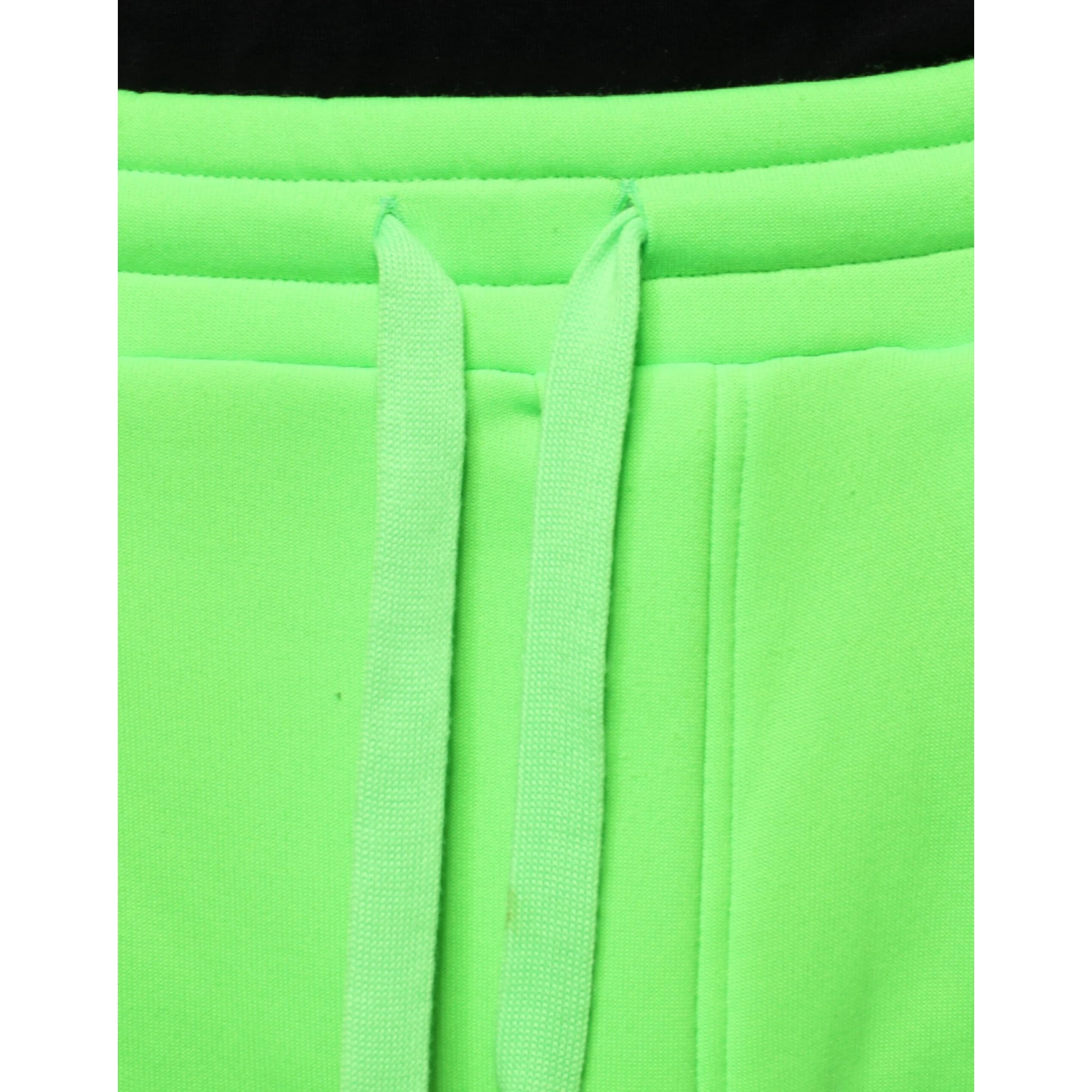 Neon Green Polyester Cargo Jogger Sweatpants Pants