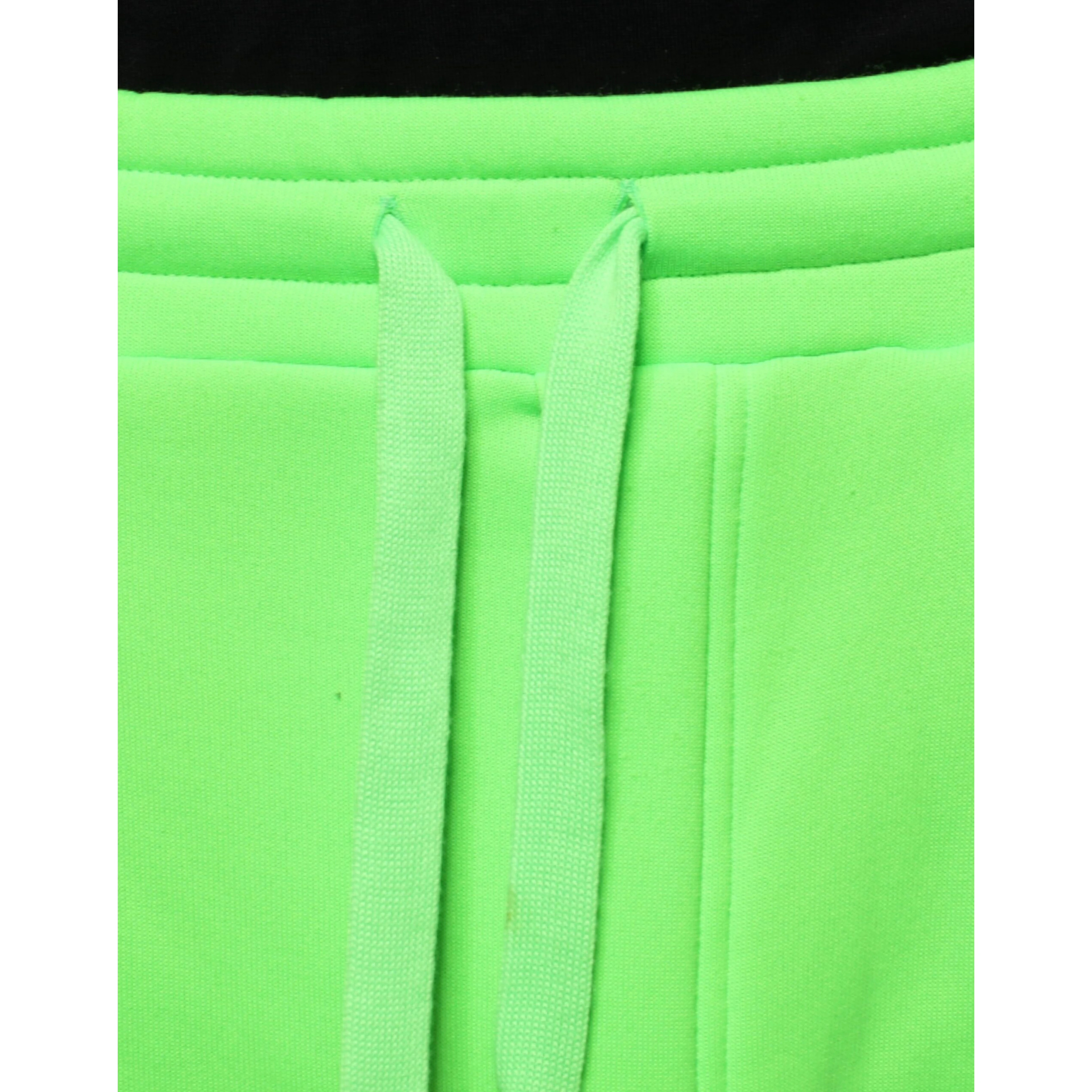 Neon Green Polyester Cargo Jogger Sweatpants Pants