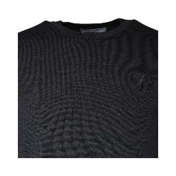 Dark Gray Wool Crew Neck Pullover Sweater