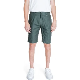 Green Linen Bermuda Shorts