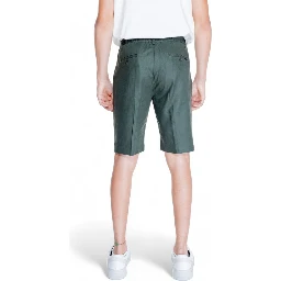Green Linen Bermuda Shorts