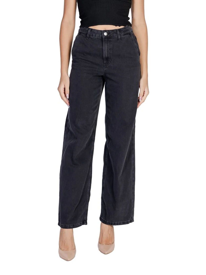 Black Cotton Relaxed Fit Jeans