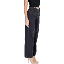 Black Cotton Relaxed Fit Jeans