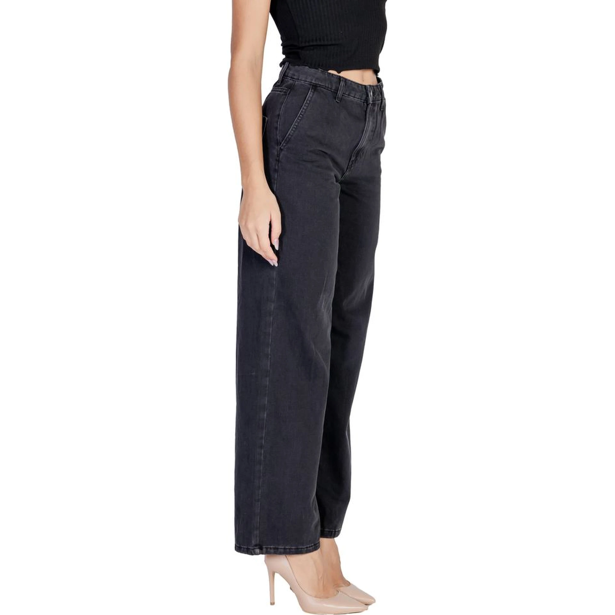 Black Cotton Relaxed Fit Jeans