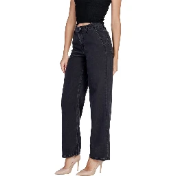 Black Cotton Relaxed Fit Jeans