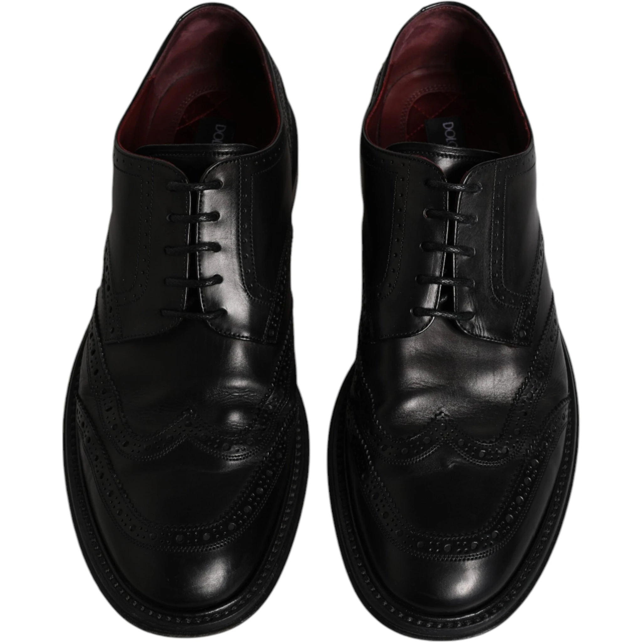 Black Leather Derby Wingtip Formal Shoes