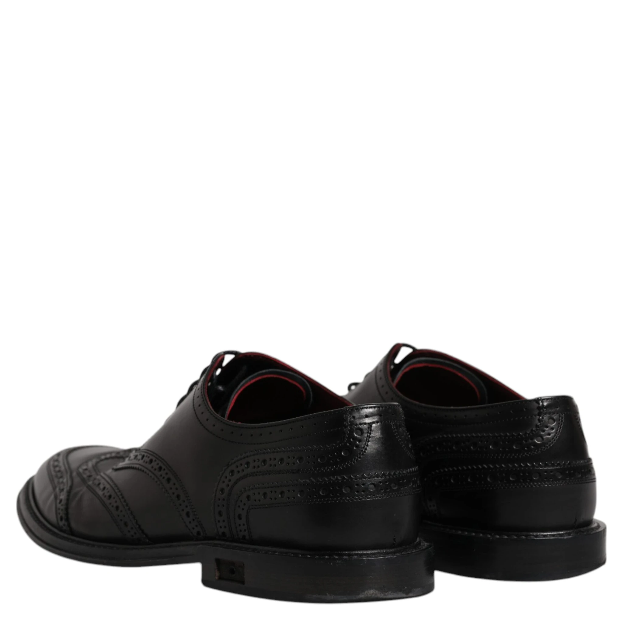 Black Leather Derby Wingtip Formal Shoes