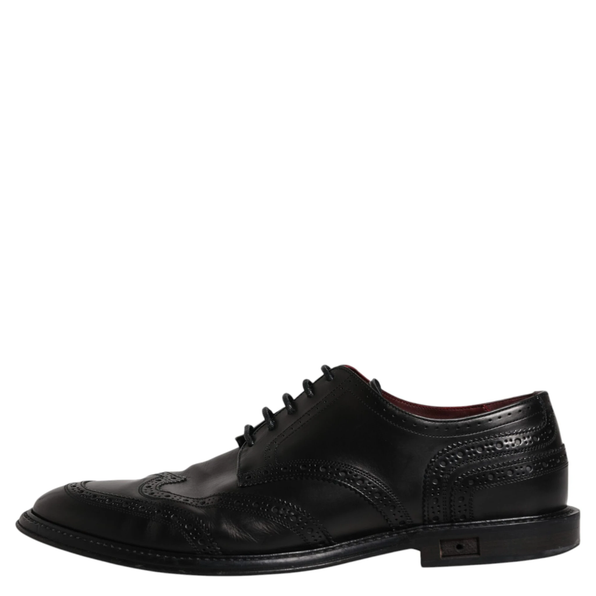 Black Leather Derby Wingtip Formal Shoes