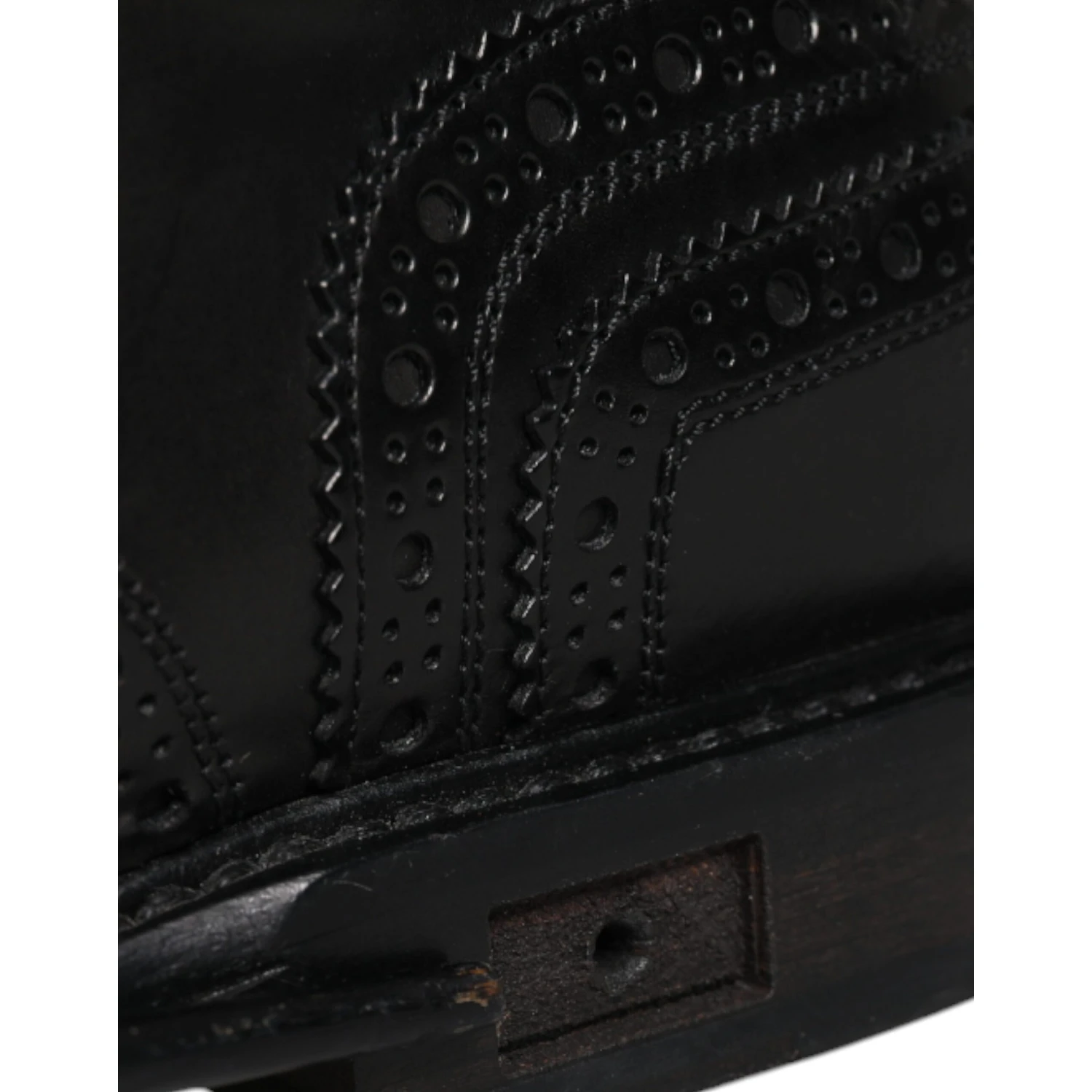 Black Leather Derby Wingtip Formal Shoes