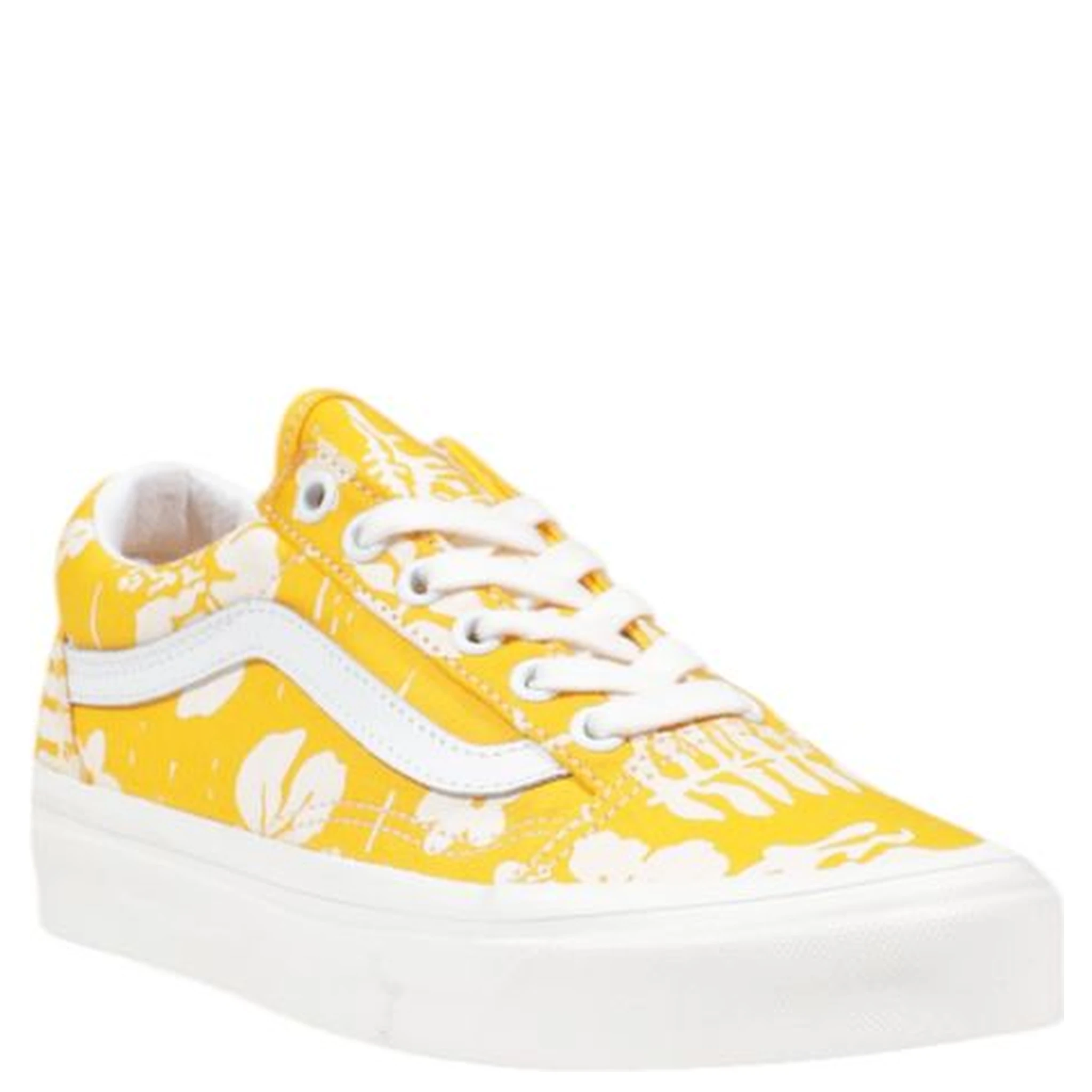 Yellow Fabric Low Top Sneakers
