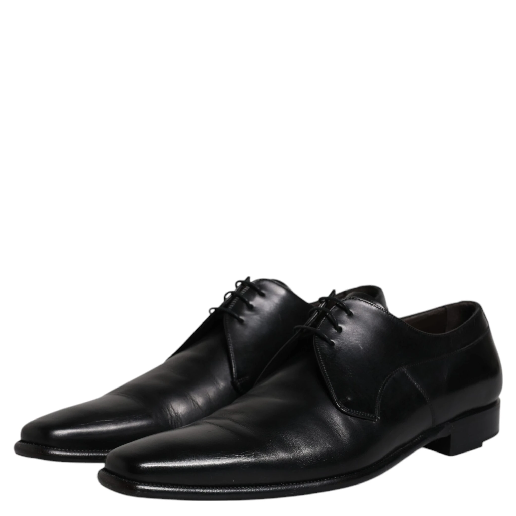 Black Leather Derby Men Formal Dress Shoes