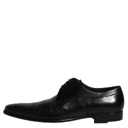 Black Leather Derby Men Formal Dress Shoes