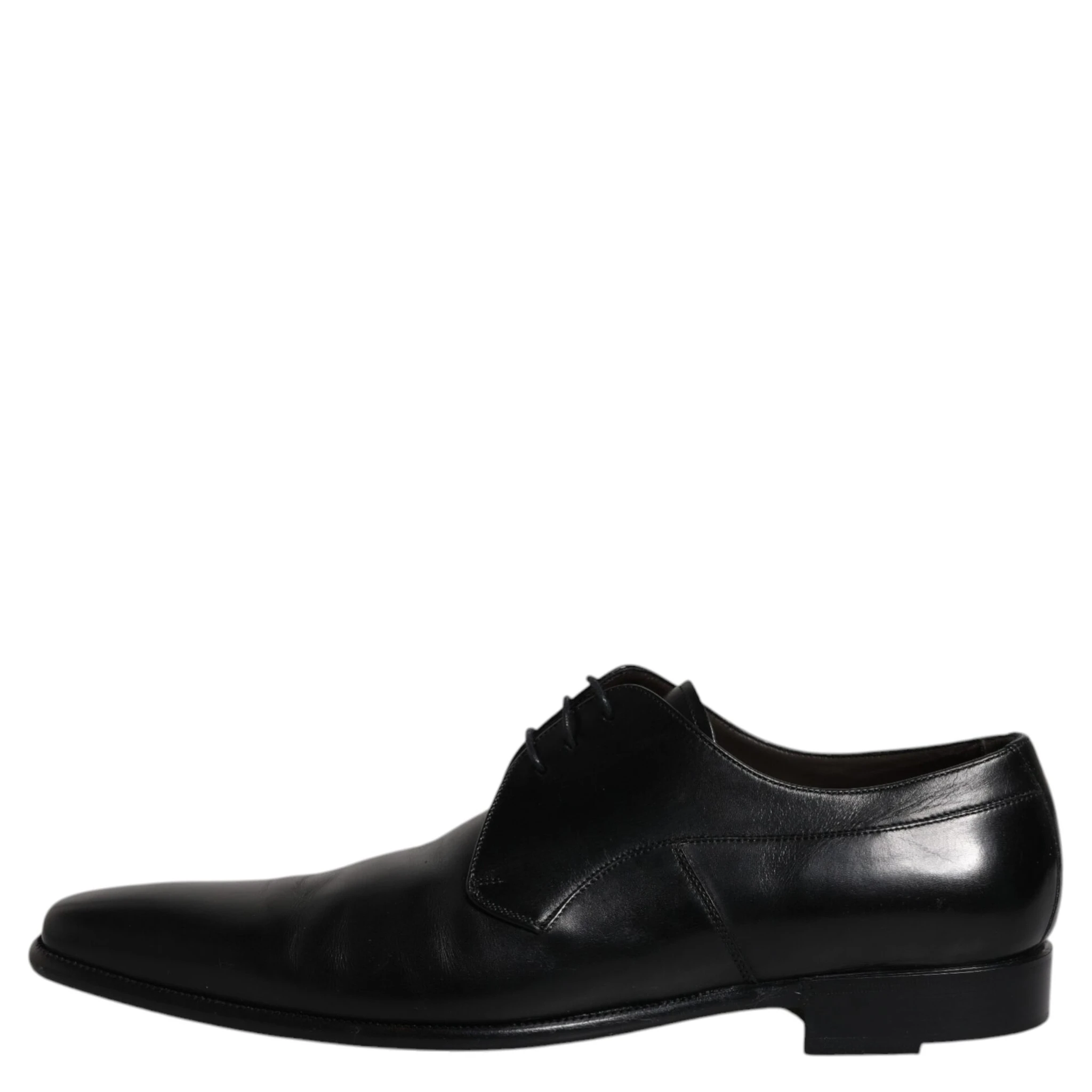 Black Leather Derby Men Formal Dress Shoes