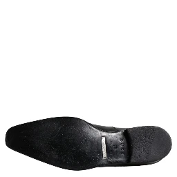 Black Leather Derby Men Formal Dress Shoes