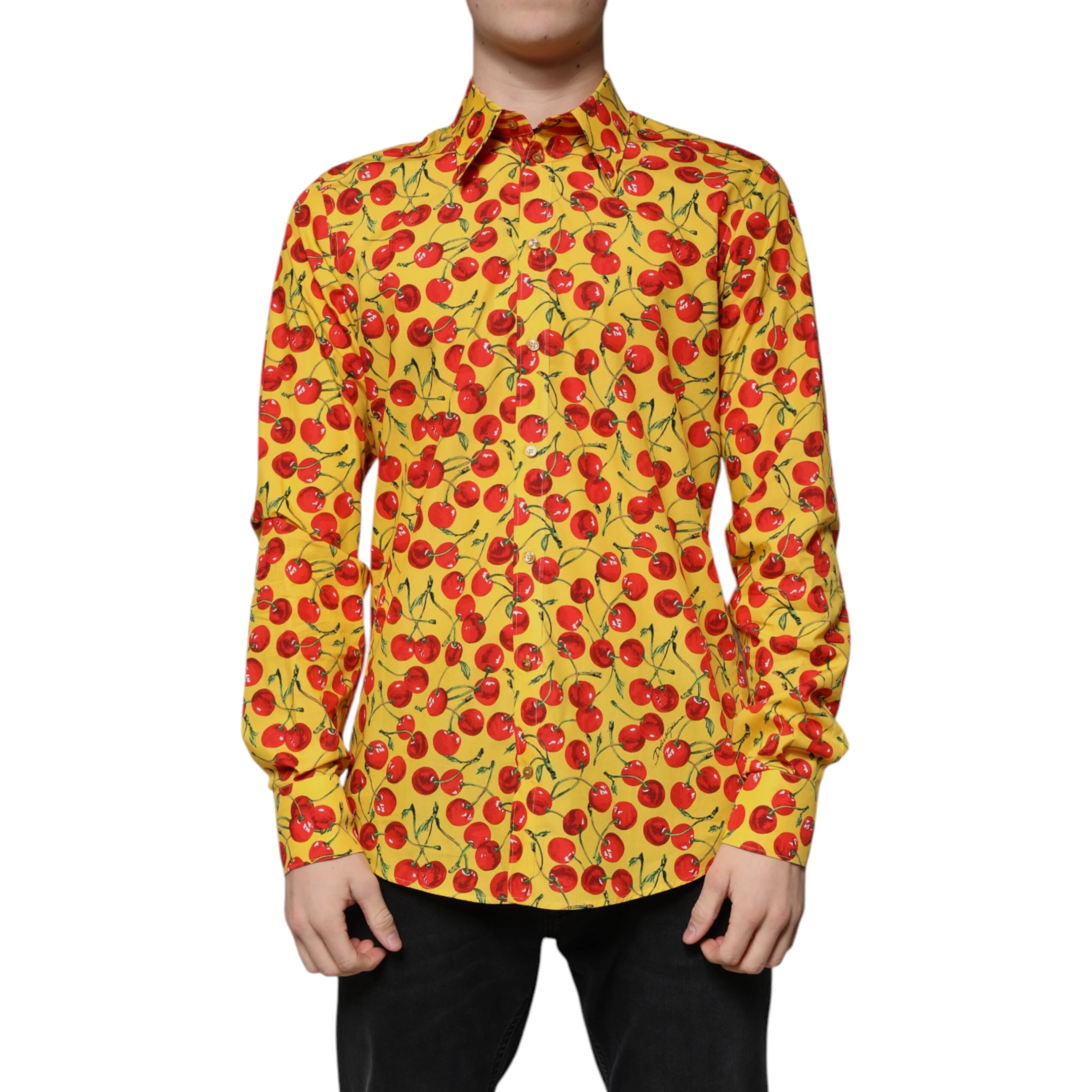 Yellow Cherry Cotton MARTINI Dress Shirt