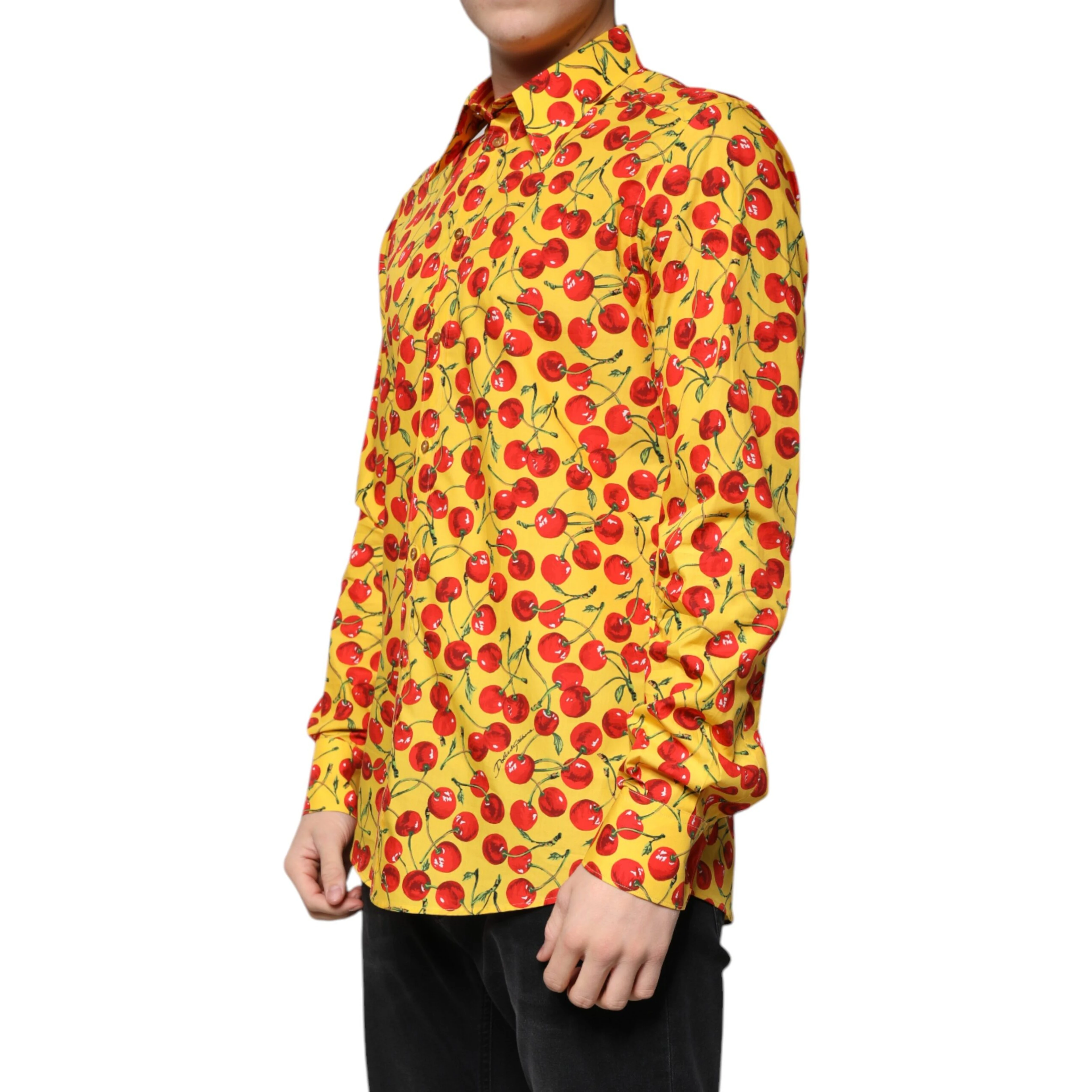 Yellow Cherry Cotton MARTINI Dress Shirt