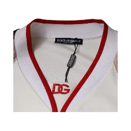 Multicolor Logo Jersey Cotton V-neck T-shirt