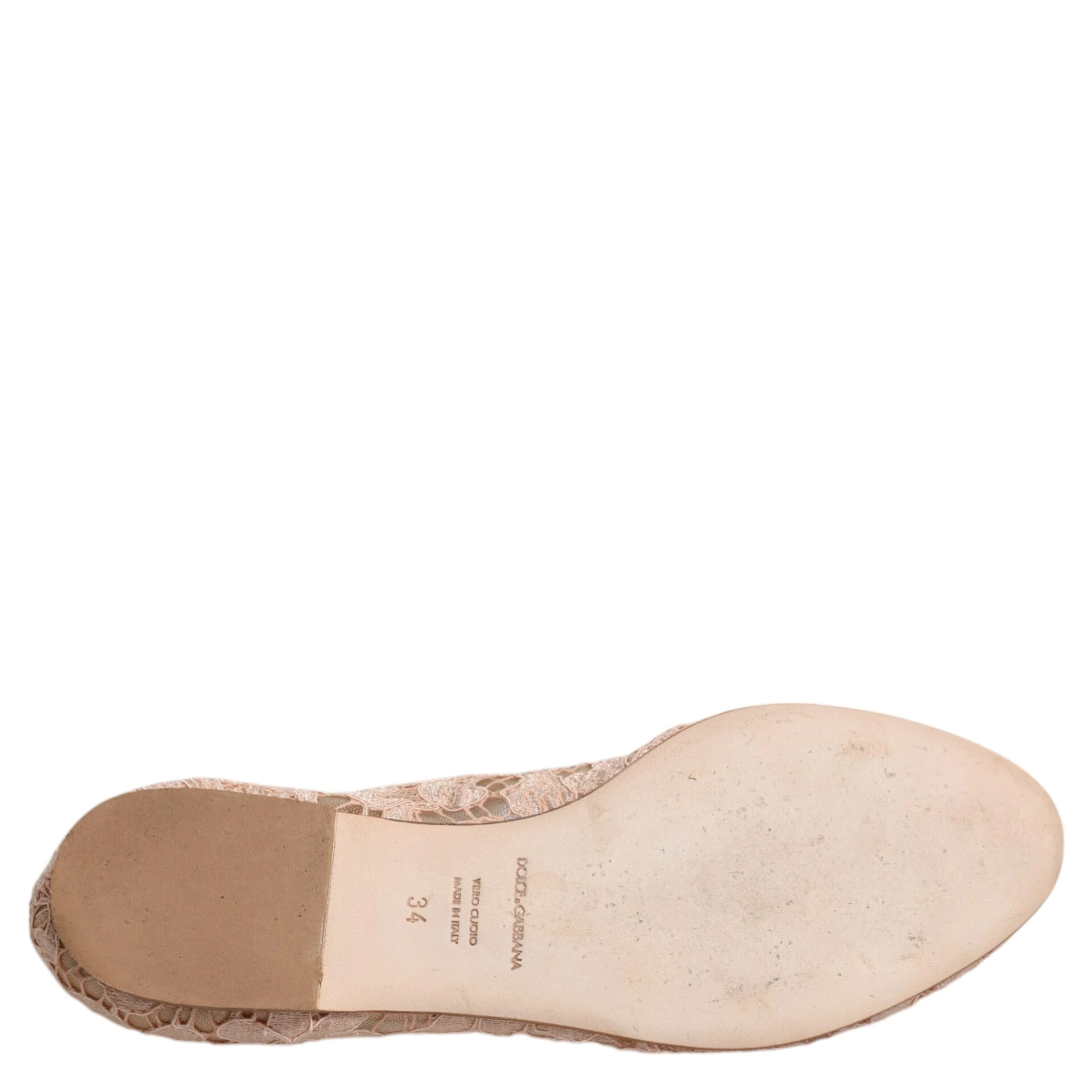 Beige Lace Crystal Ballet Flats Loafers Shoes