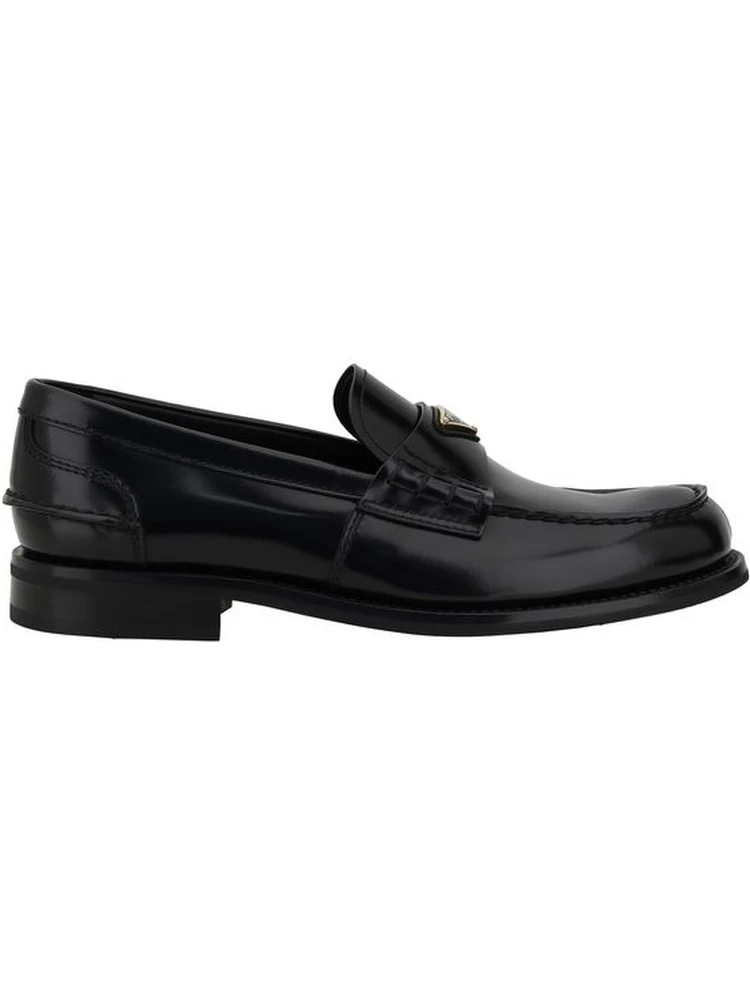 Black Calf Leather Bos Taurus Slip-On Loafers