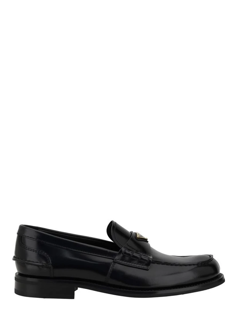 Black Calf Leather Bos Taurus Slip-On Loafers