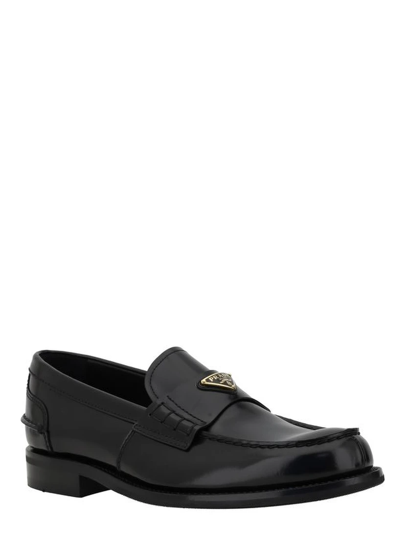 Black Calf Leather Bos Taurus Slip-On Loafers