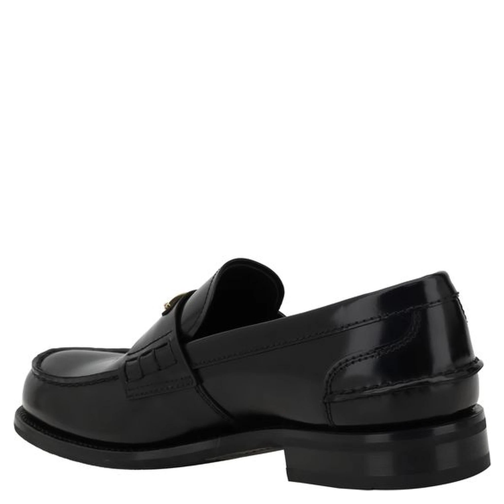 Black Calf Leather Bos Taurus Slip-On Loafers