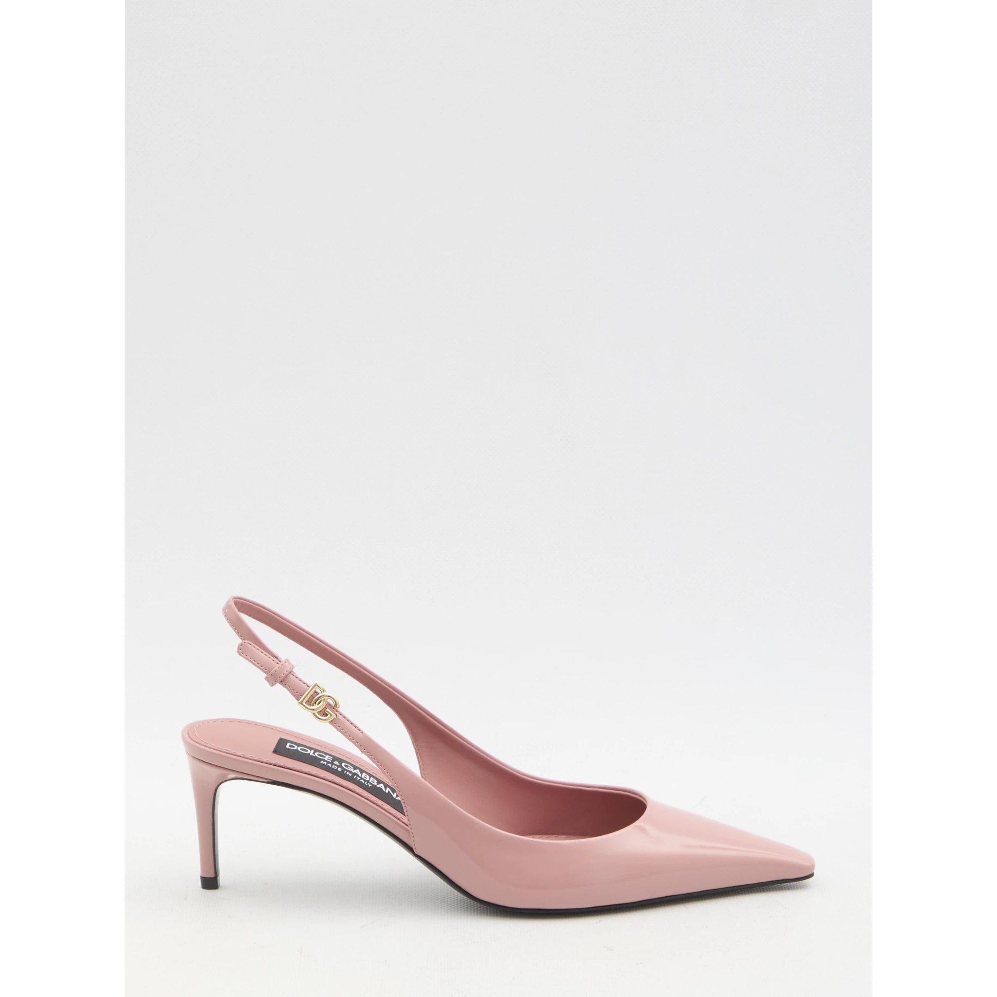 Pointed-toe slingback pumps