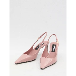 Pointed-toe slingback pumps