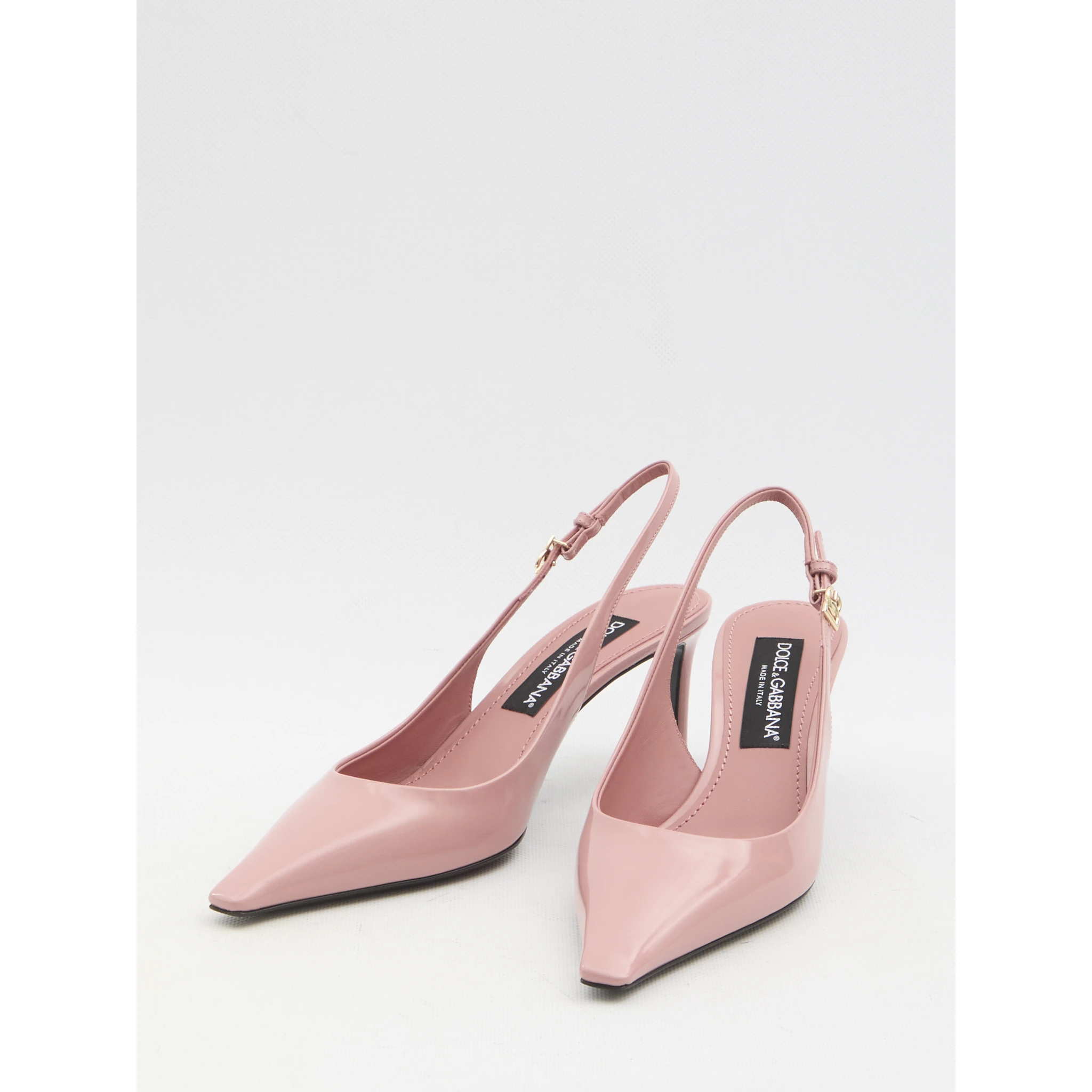 Pointed-toe slingback pumps