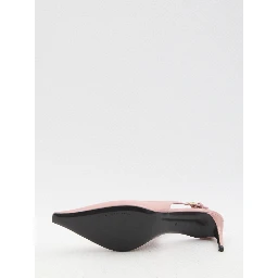 Pointed-toe slingback pumps