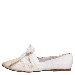 White Ribbon Fabric Ballerina Flats Shoes