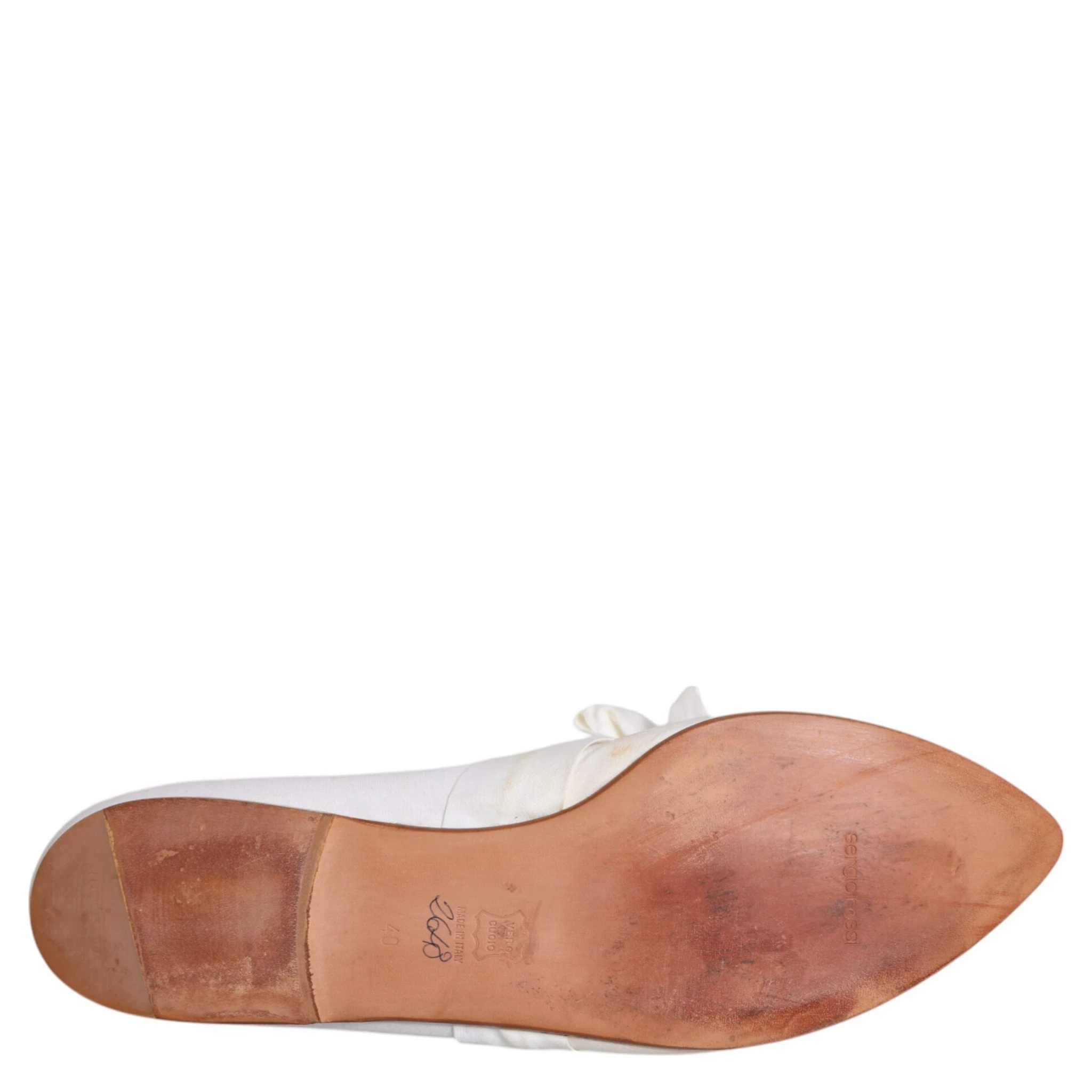 White Ribbon Fabric Ballerina Flats Shoes