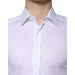 White Cotton Formal Men GOLD Dress Shirt