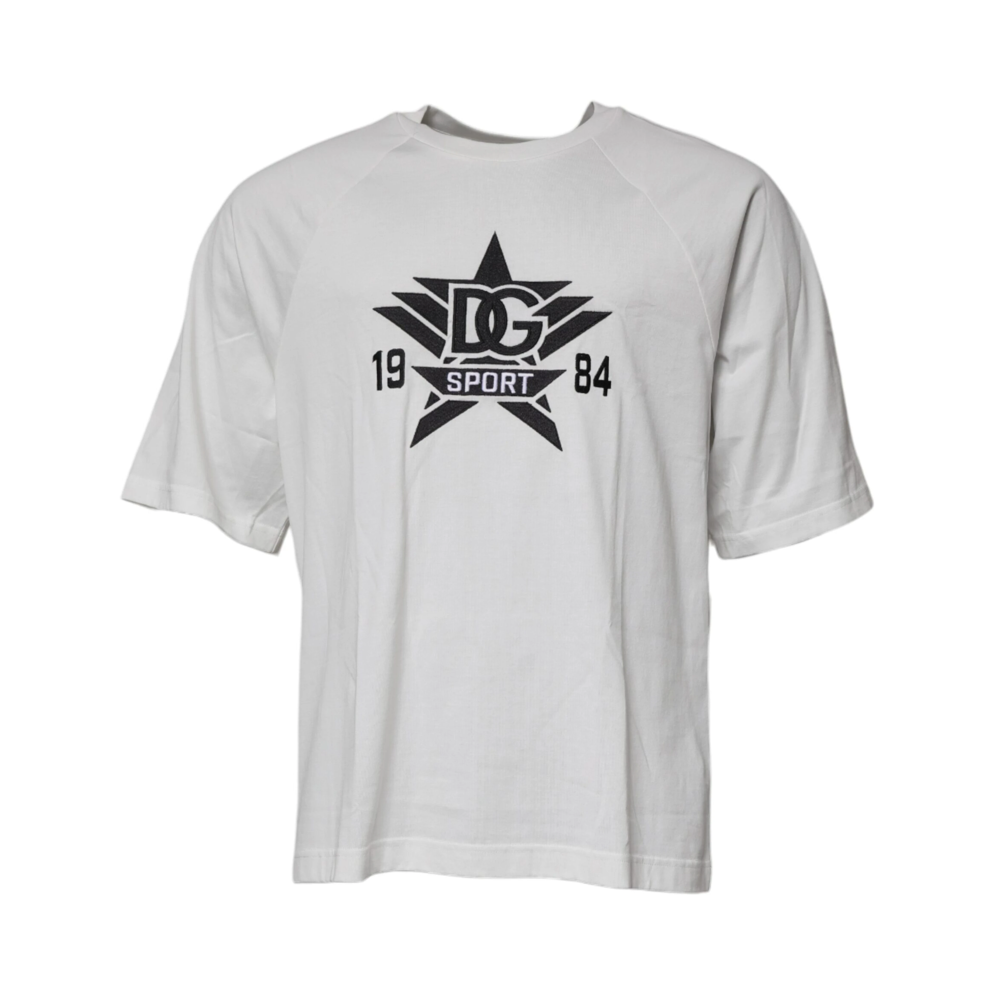 White DG Sport Crew Neck Short Sleeve T-shirt
