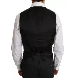Black Wool Logo Waistcoat Vest