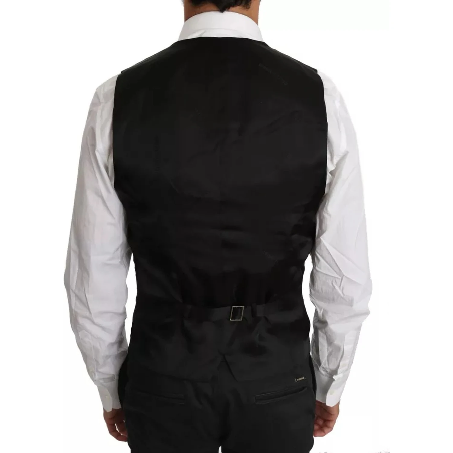 Black Wool Logo Waistcoat Vest