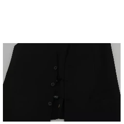 Black Wool Logo Waistcoat Vest