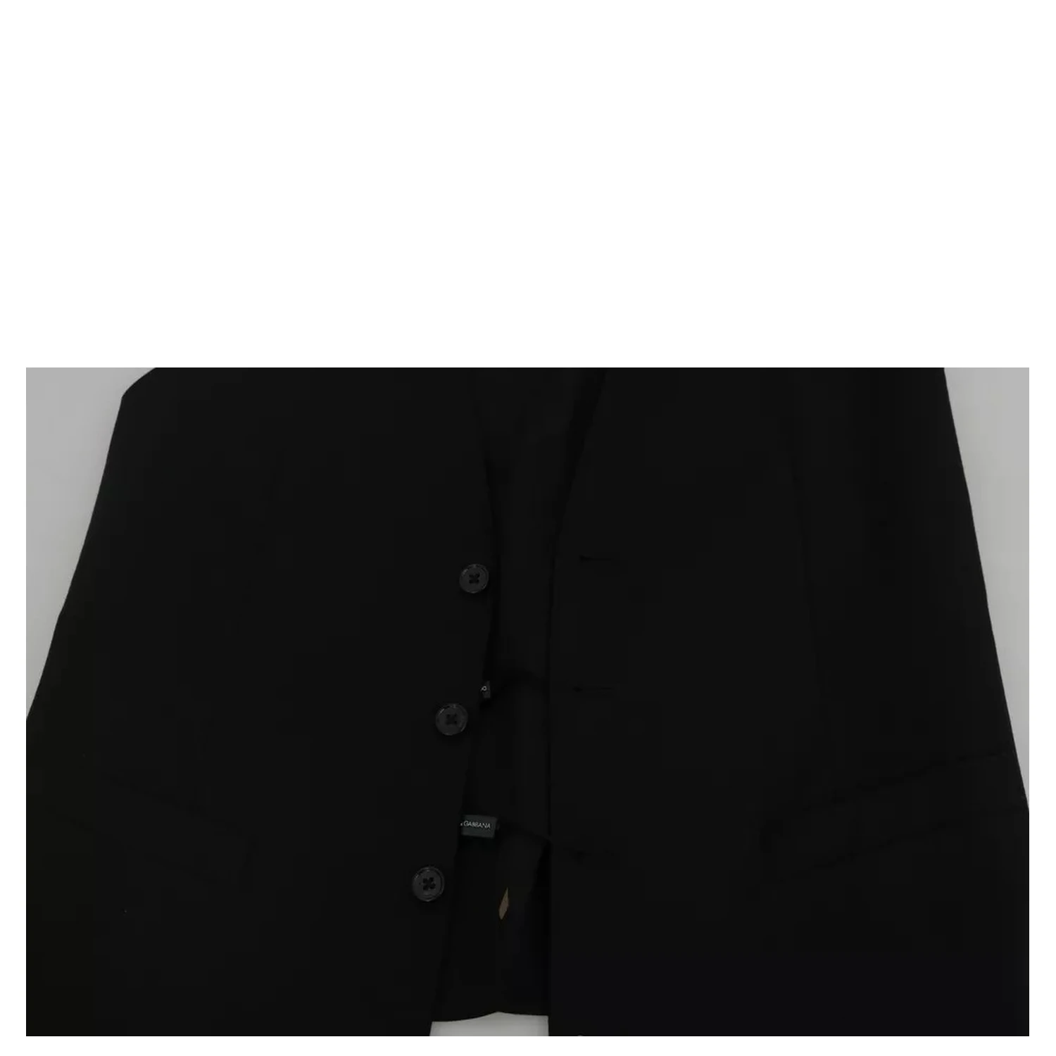 Black Wool Logo Waistcoat Vest