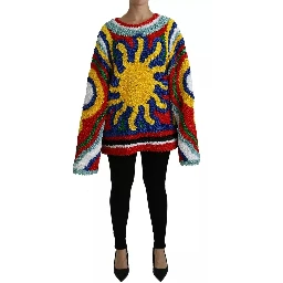 Multicolor Sun Ruffled Top Blouse Sweater