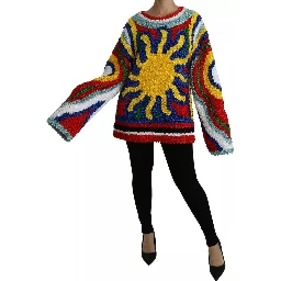 Multicolor Sun Ruffled Top Blouse Sweater