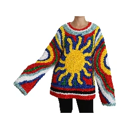 Multicolor Sun Ruffled Top Blouse Sweater