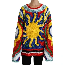 Multicolor Sun Ruffled Top Blouse Sweater