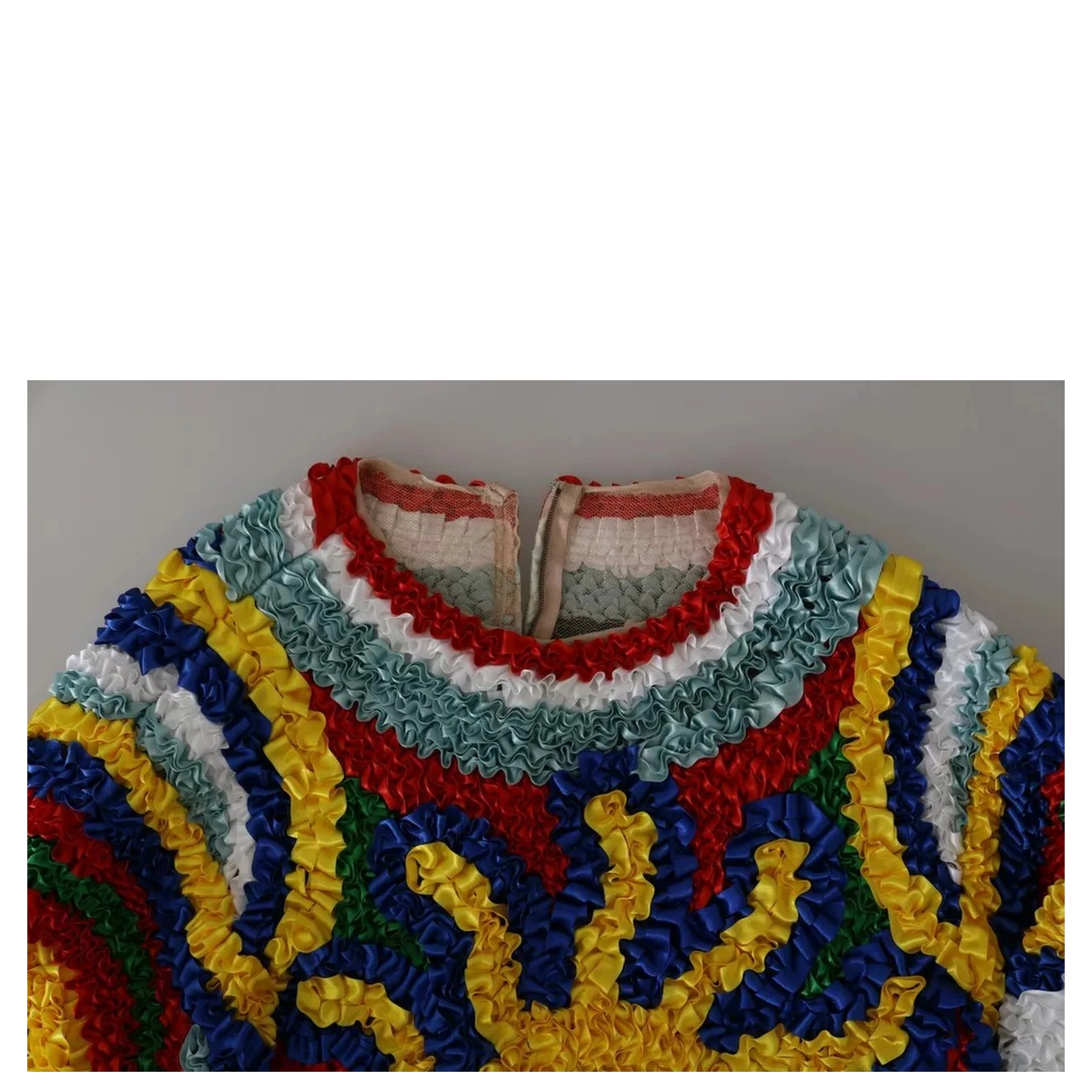 Multicolor Sun Ruffled Top Blouse Sweater