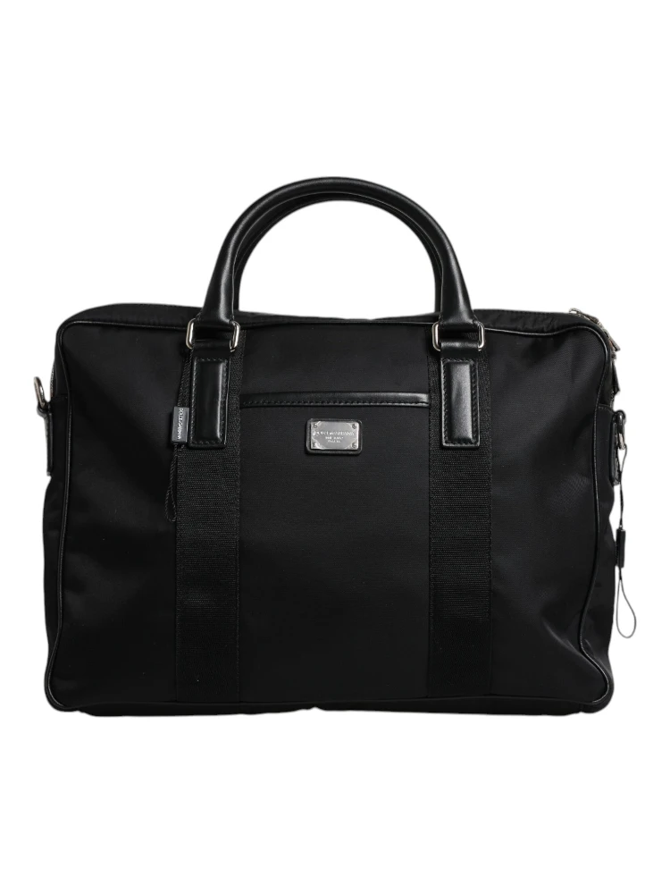 Black Logo Plaque Double Handle Messenger Bag alternative