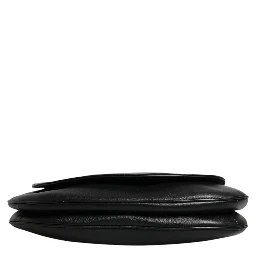 Black Leather Flap Saddle Shoulder Bag