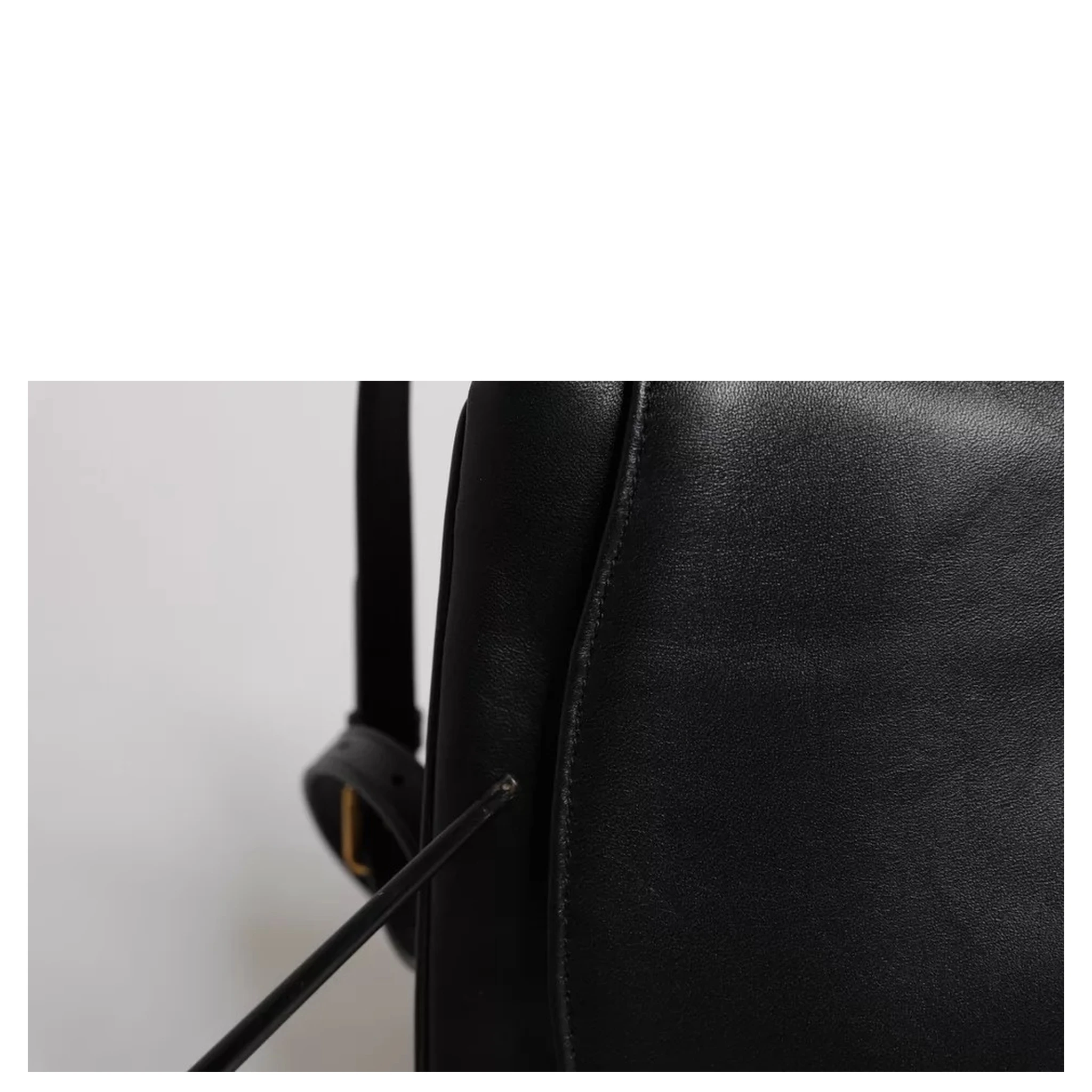 Black Leather Flap Saddle Shoulder Bag