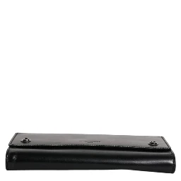 Black Leather Logo Embossed Crossbody Bag