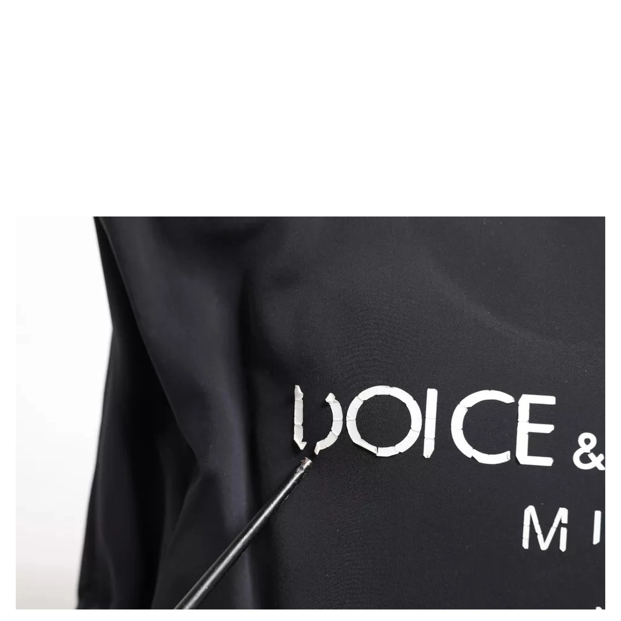 Black Canvas DG Logo Women Shopping Hand Tote Bag