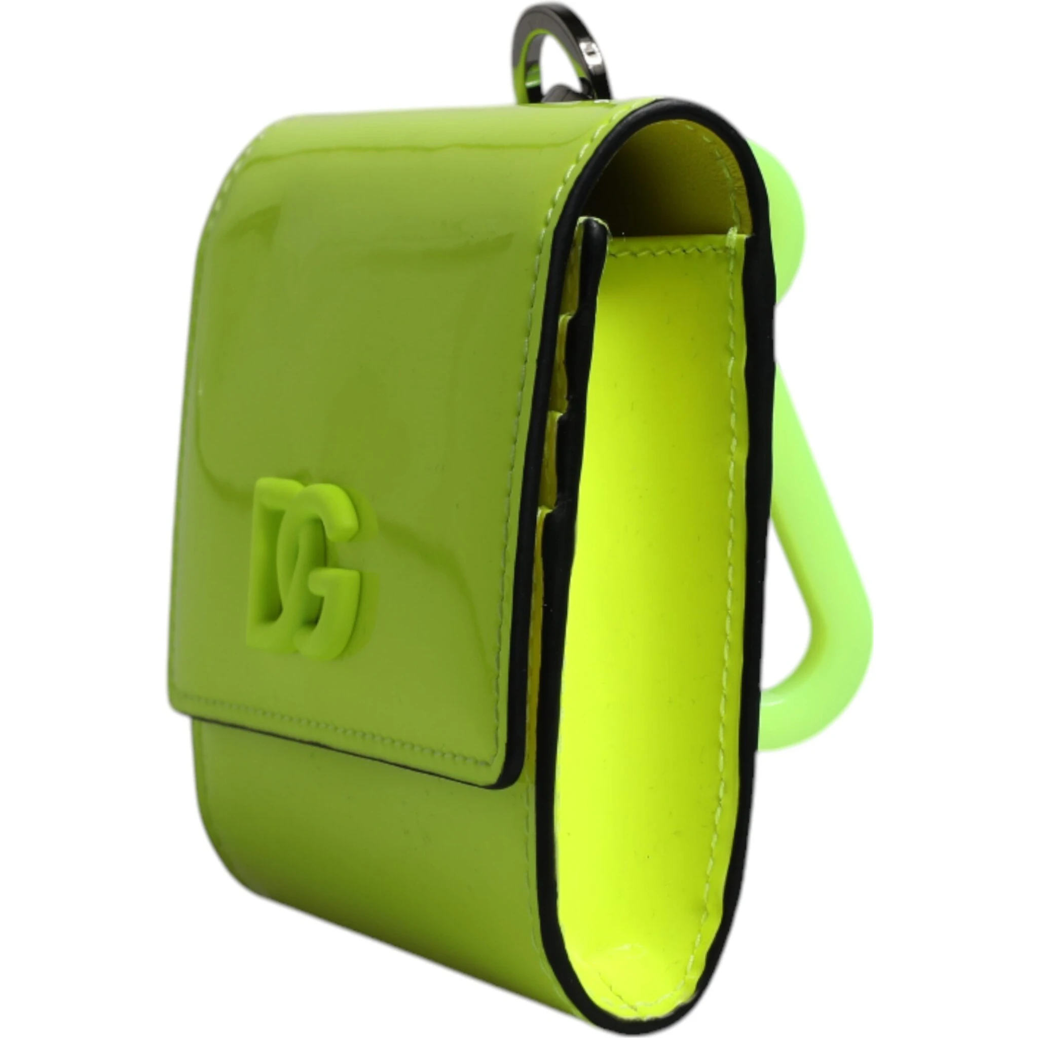 Yellow Green Bifold DG Logo Neck Strap Cardholder Wallet