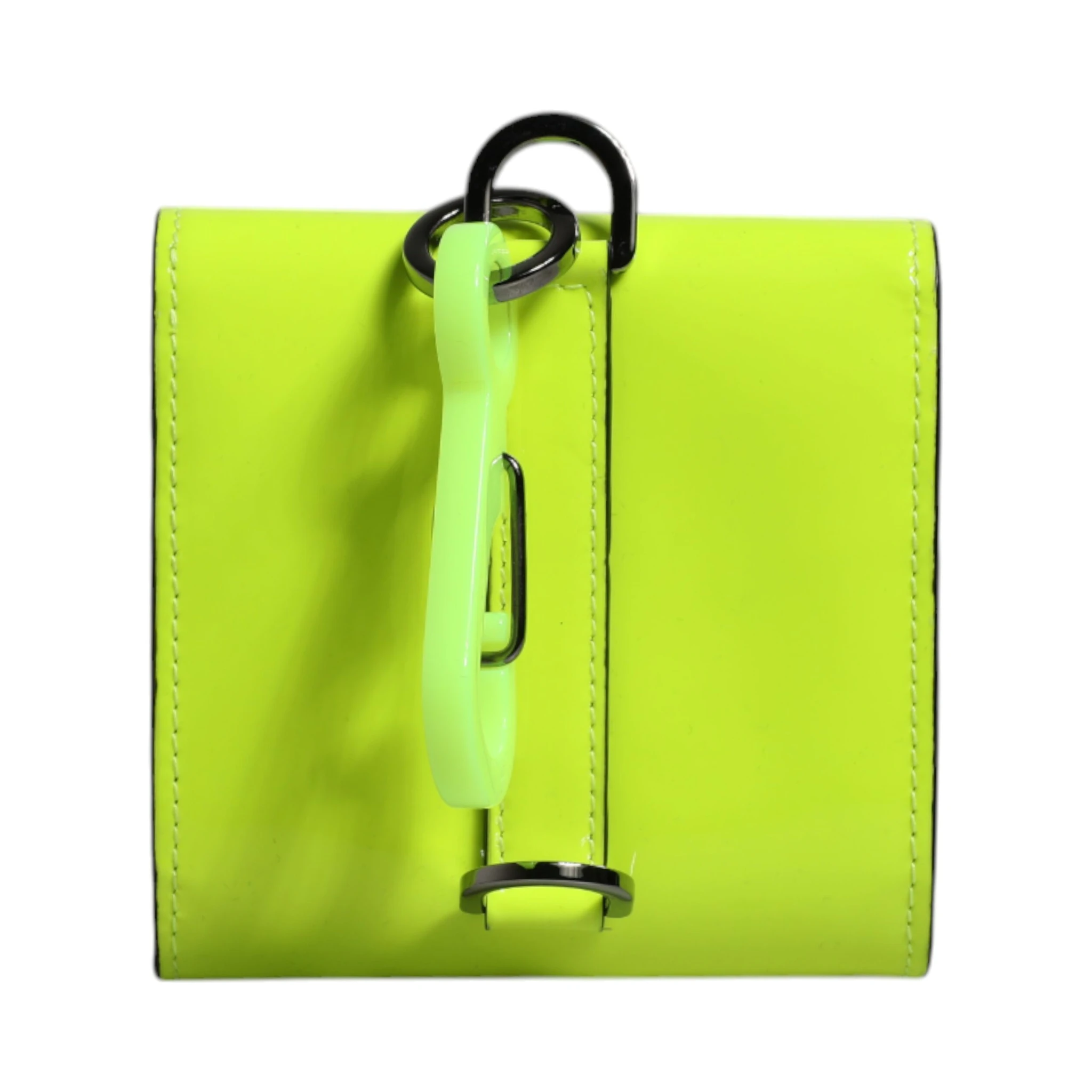 Yellow Green Bifold DG Logo Neck Strap Cardholder Wallet